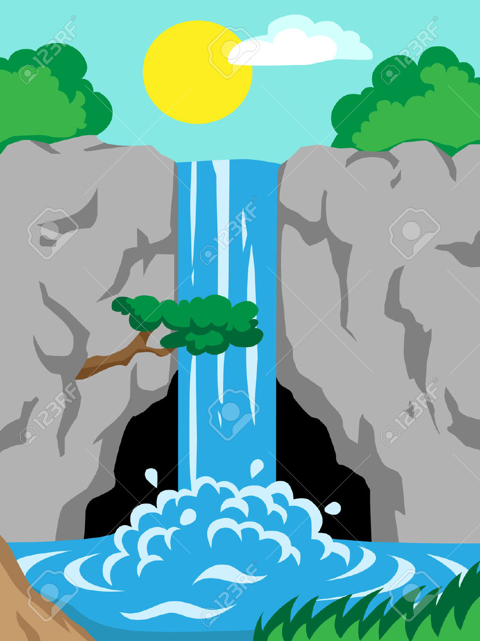 71+ Waterfall Clipart.