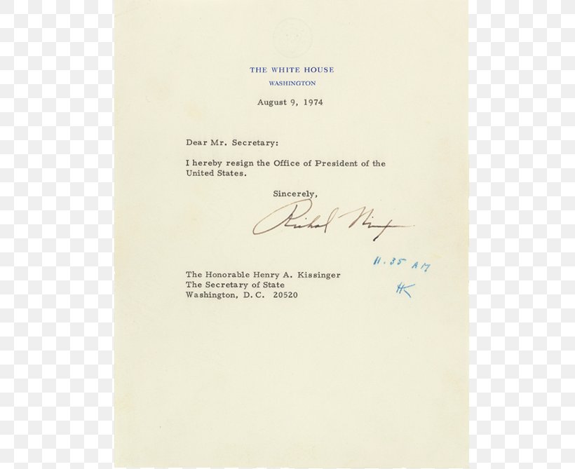 President Of The United States Watergate Scandal Letter Of.