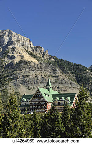 Stock Photograph of Prince of Wales Hotel, Waterton Lakes National.