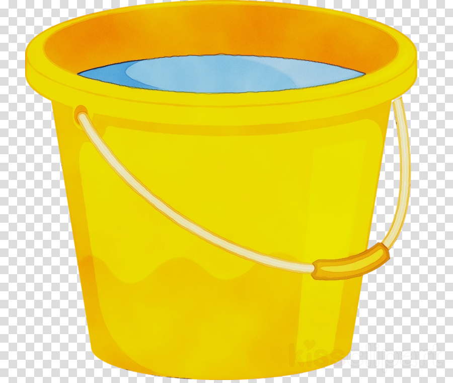 yellow plastic bucket cylinder waste container clipart.