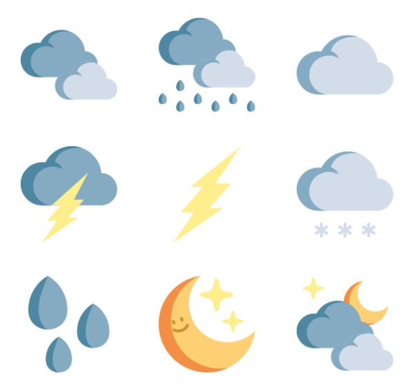 36 weather forecast icon packs.