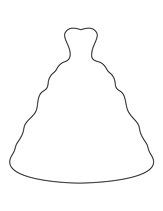 Printable Wedding Dress Template.