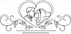 Clipart of Wedding Kiss.