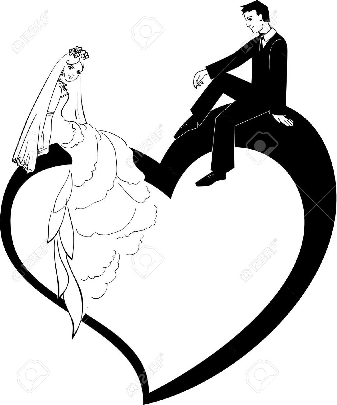 Illustration Of Wedding Couple Royalty Free Cliparts, Vectors, And.