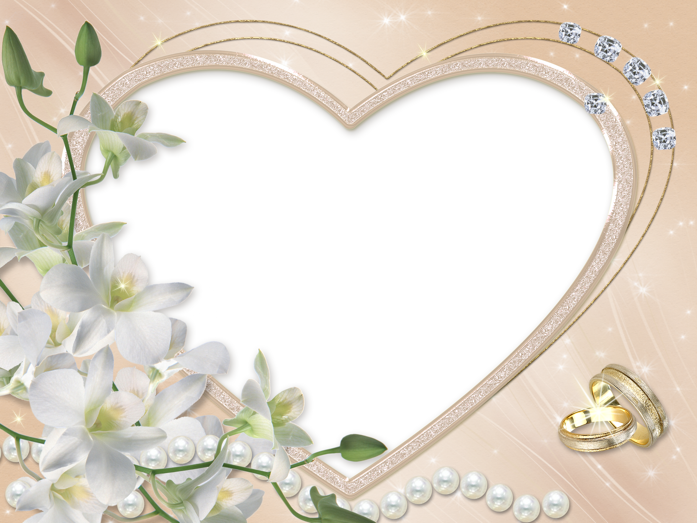 Heart Wedding Flower Transparent Frame.