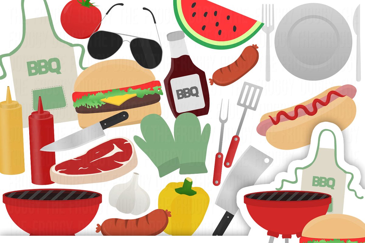 Barbecue Clipart Set.