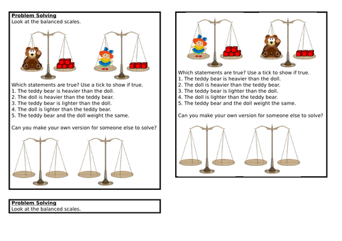 Comparing Mass, Spring Block 4, Year 1.