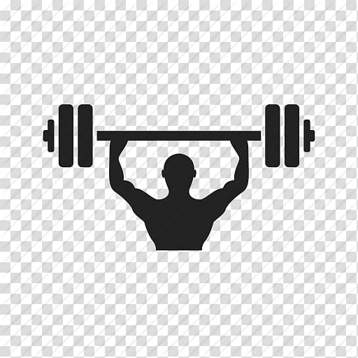 Silhouette illustration of weight lifter, Fitness centre.