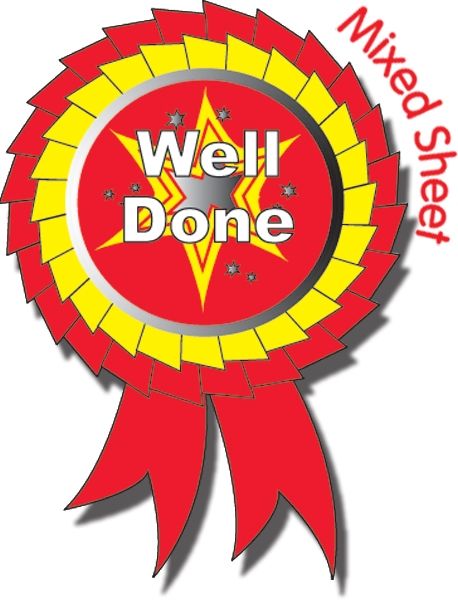 Metallic Well Done Rosette Stickers (25 Stickers.