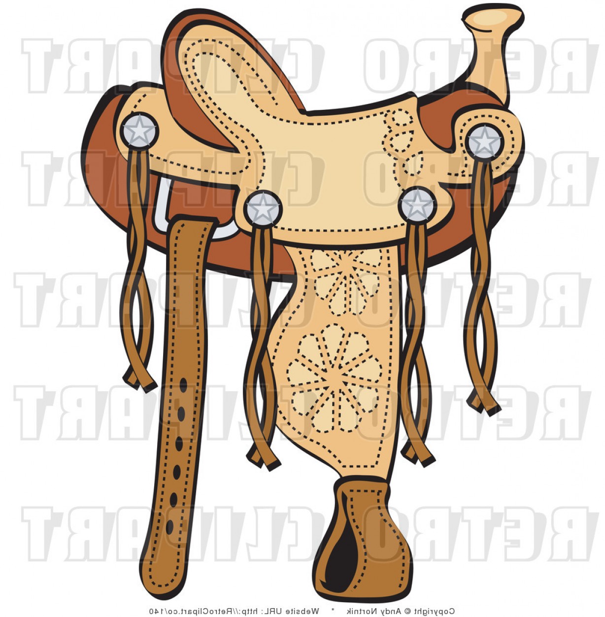 Royalty Free Retro Vector Clip Art Of A Leather Saddle By Andy.