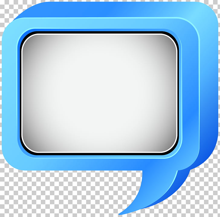 Icon Text Display device Multimedia, Bubble Speech Blue PNG.