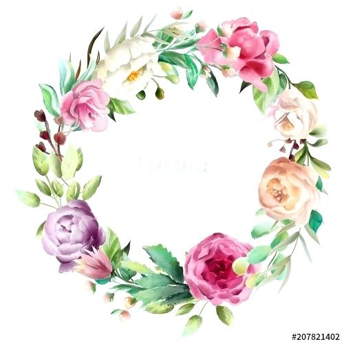 whimsical flowers border vector.