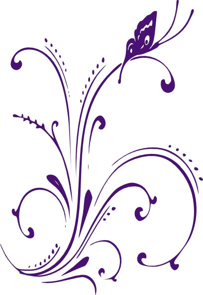 White And Purple Butterfly Clipart.