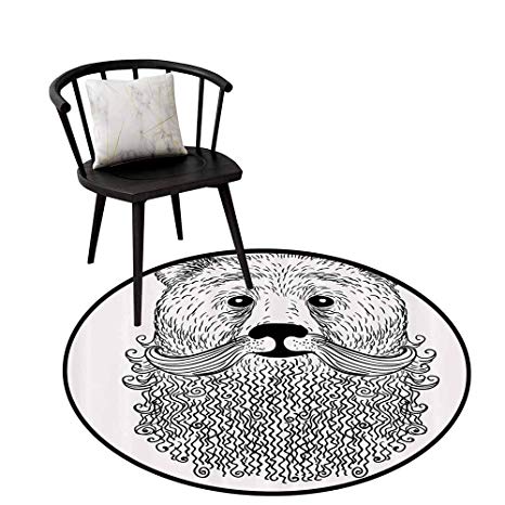 Amazon.com: Printed Round Rug Indie for Bathroom Doodle.