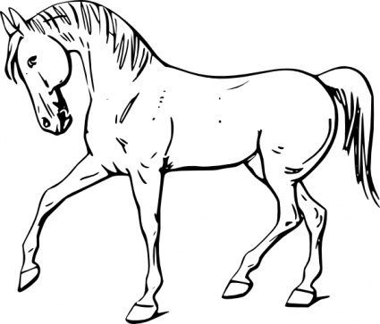 Free A Black And White Horse, Download Free Clip Art, Free.