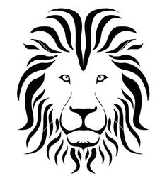 Black Ad White Lion Head Clipart.