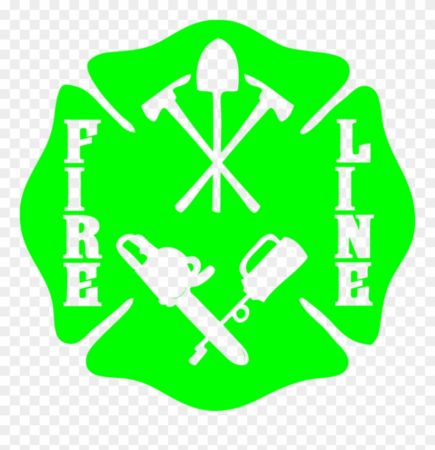 Wildland Firefighter Fire Line Maltese Cross Decal Clipart.