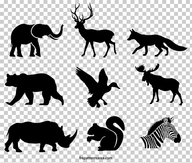 Template Stencil, animal silhouettes PNG clipart.