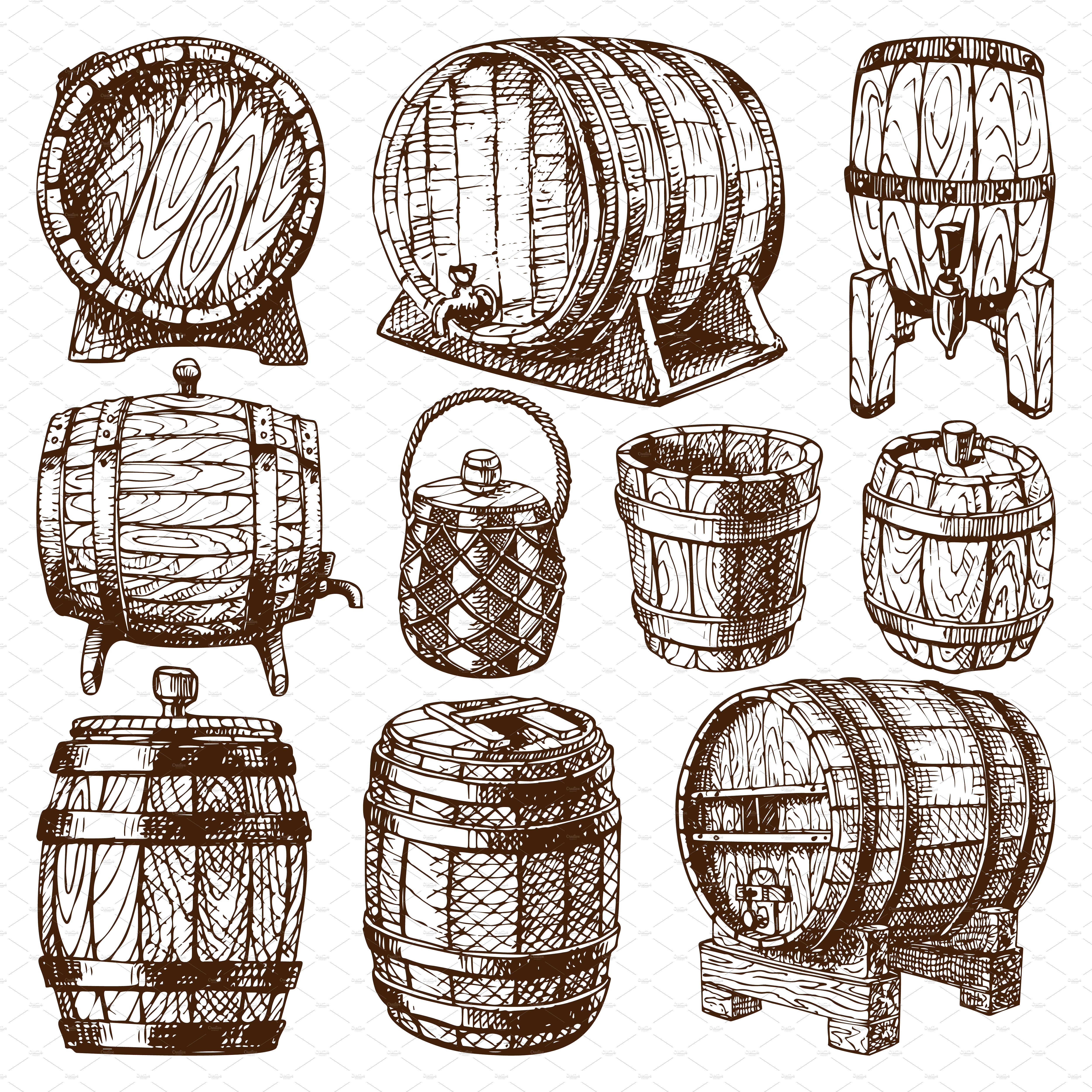 Wooden barrel vector #wooden#barrels#oak#style in 2019.