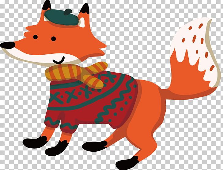 Cartoon Fox Winter Illustration PNG, Clipart, Animals.