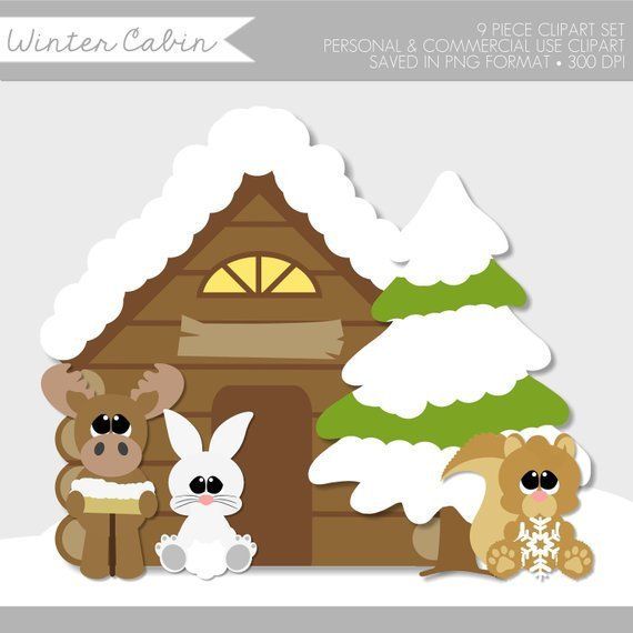 Winter Clipart,Winter Clipart Cute,Winter Animals Clip Art.