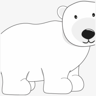 White Polar Bear Transparent Clip Art Image.