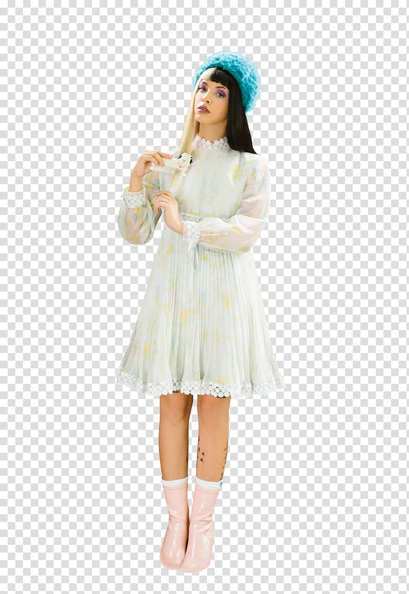 Melanie Martinez, woman wearing white long.