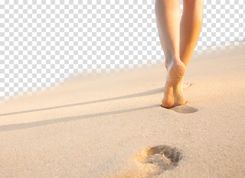 Person walking on sand, Footprint Beach Sand Sole, Woman on.