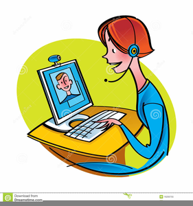 Woman At Computer Clipart.