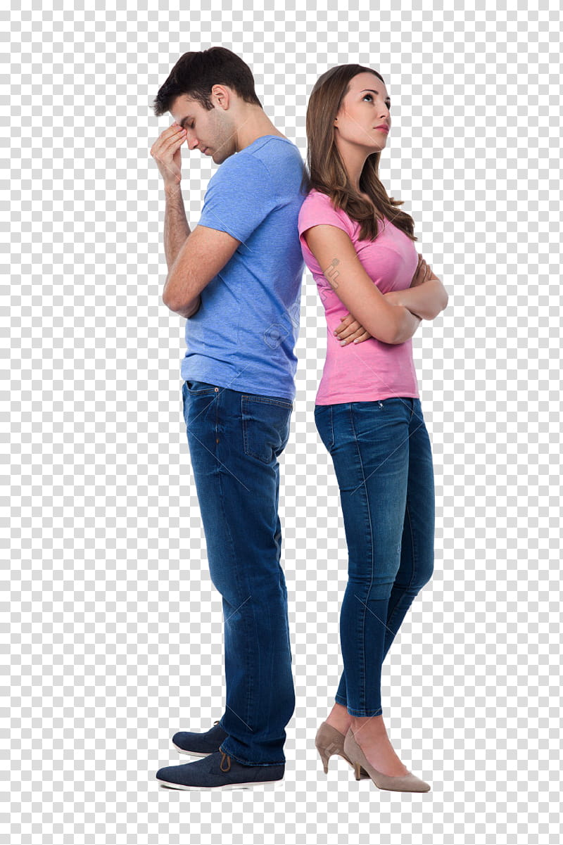 Angry couple, woman wearing pink cap.