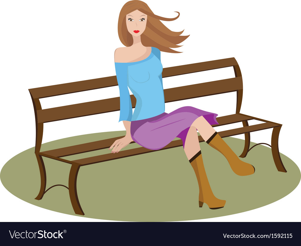 Woman sitting on a bench.