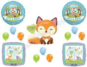 Details about IT\'S A BOY WOODLAND FRIENDS BABY SHOWER Balloons Decoration  Supplies Fox Forest.