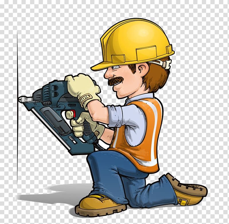 Construction male , Cartoon Handyman illustration.