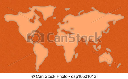 Clipart of World Map Stencil.