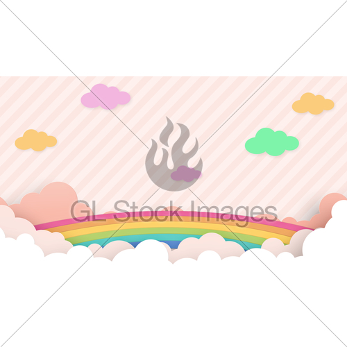 Abstract Kawaii Colorful Sky Rainbow Background. Soft Gra.