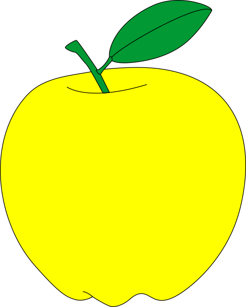 Yellow apple free vector clipart.