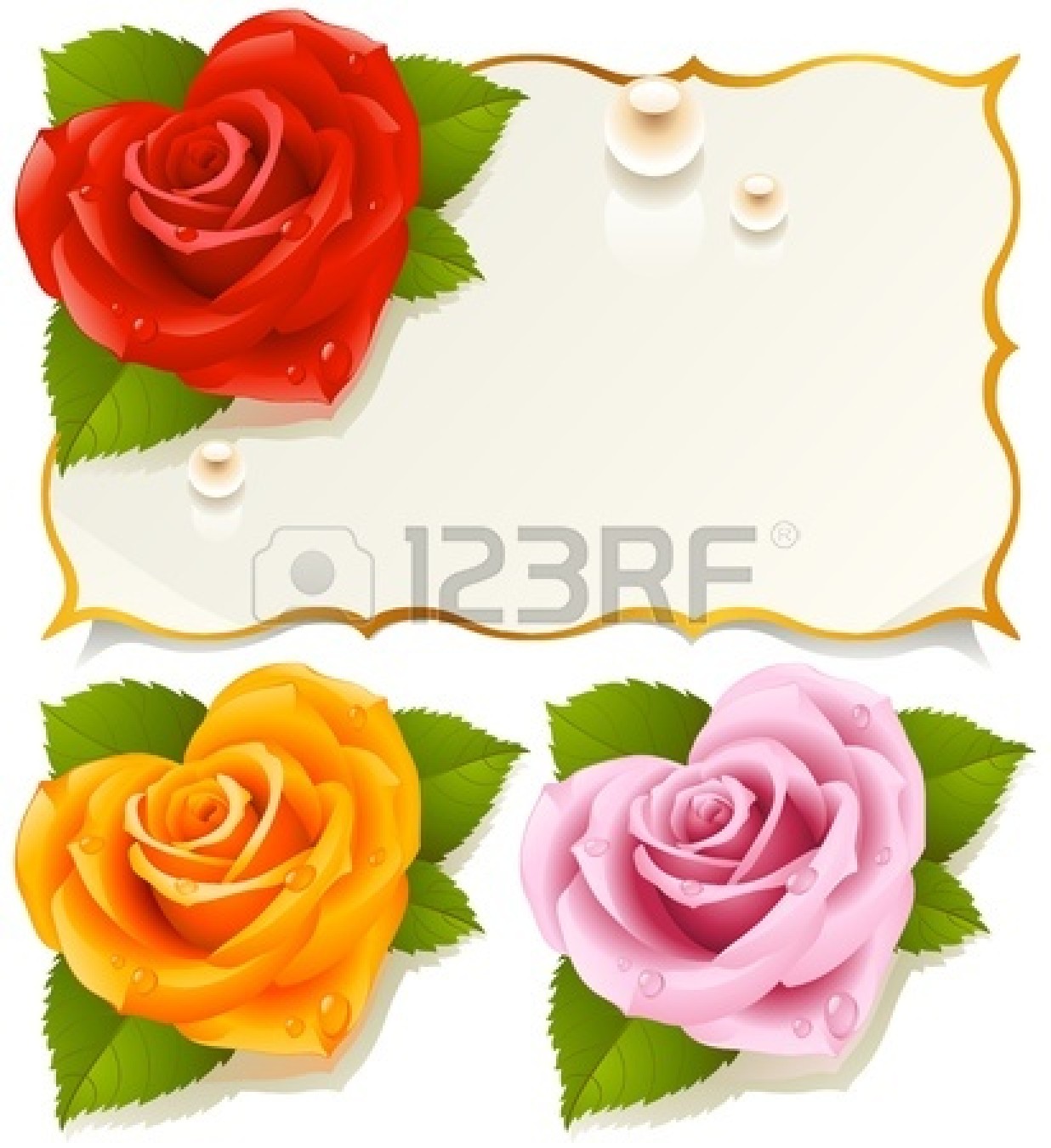 Yellow Rose Border Clip Art N5 free image.