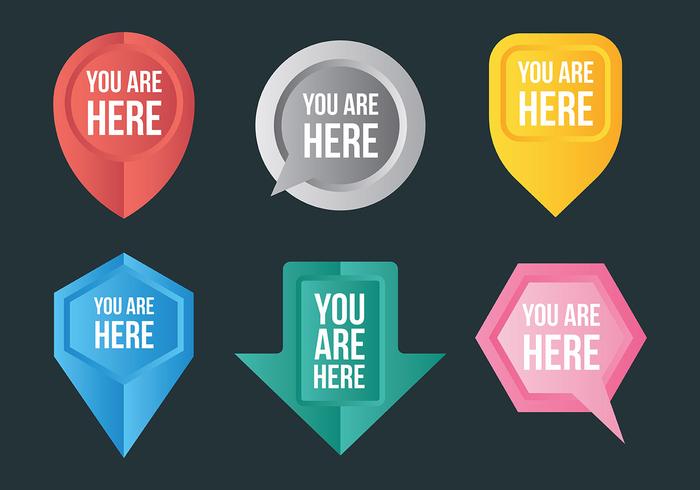 Free You Are Here Icons Vector.