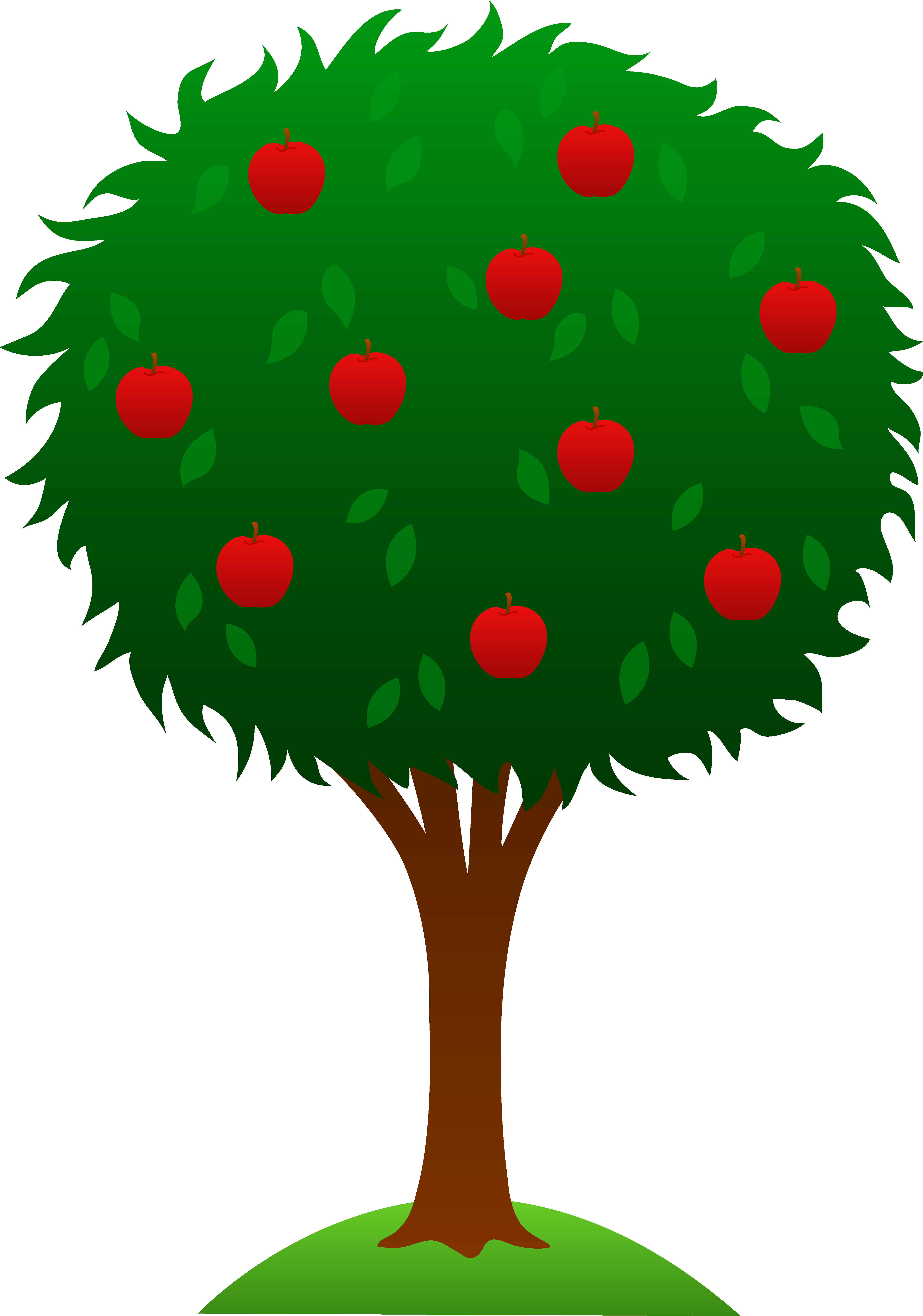 Clipart apple tree falling.