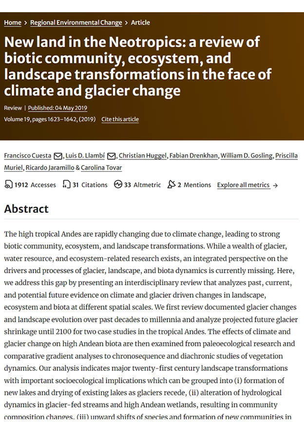 New land in the Neotropics: a review of biotic community, ecosystem ...