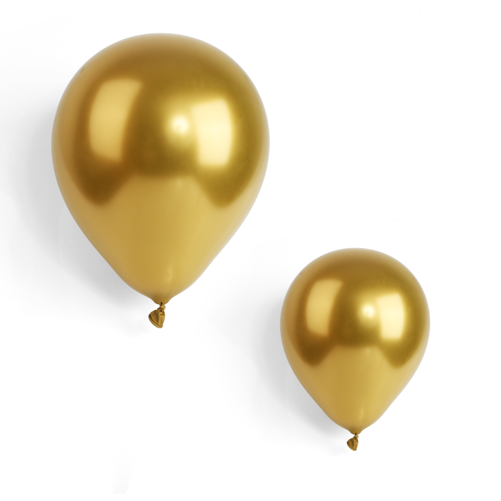 7 INCH METALLIC GOLD LATEX BALLOONS PACK OF 50