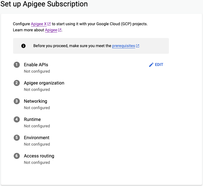 Configura la pagina di abbonamento Apigee della procedura guidata di provisioning Apigee