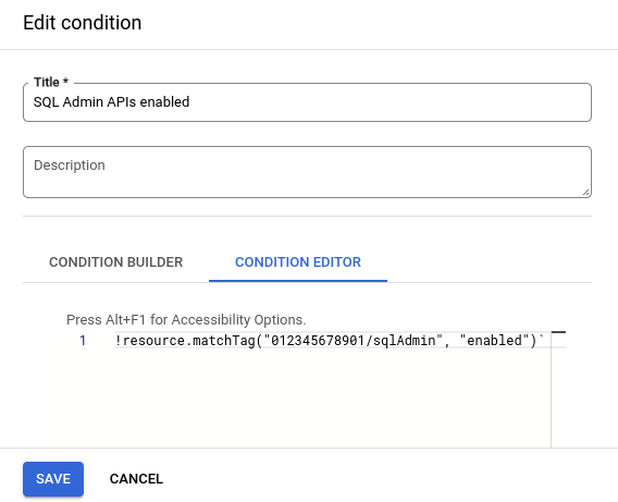 Building a conditional organization policy