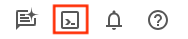Activa el botón del editor de Cloud Shell en la barra de íconos de la consola.
