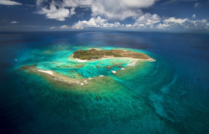 Aerial view of Necker Island