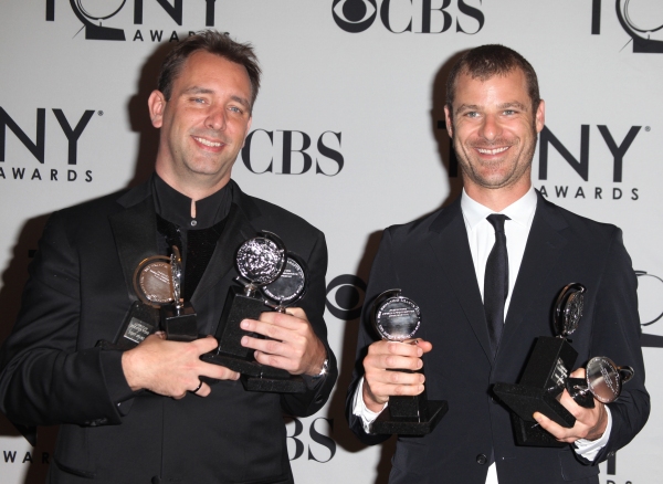 Trey Parker & Matt Stone in the Press Room at The 65th Annual Tony Awards in New York Photo