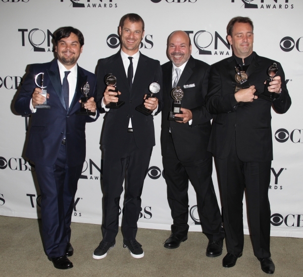 Robert Lopez, Matt Stone, Casey Nickolaw, Trey Parker. Photo Credit: Walter McBride Photo