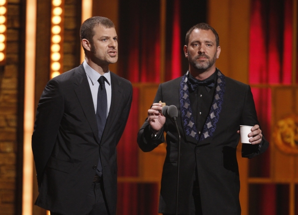 South Park creators and writers of 'The Book of Mormon' Matt Stone (L) and Trey Parke Photo