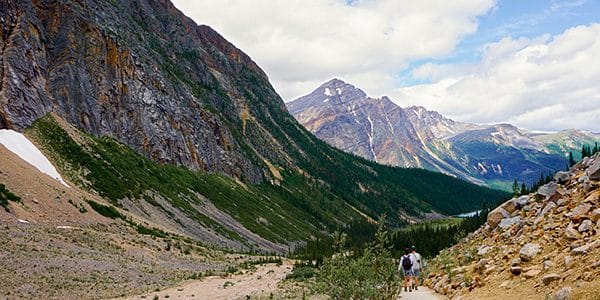 Trail of the Path of the Angel Glacier hike in Jasper National Park, Alberta