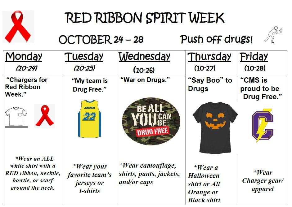 Red Ribbon Week for October 24th to 28th | Crestview Middle School